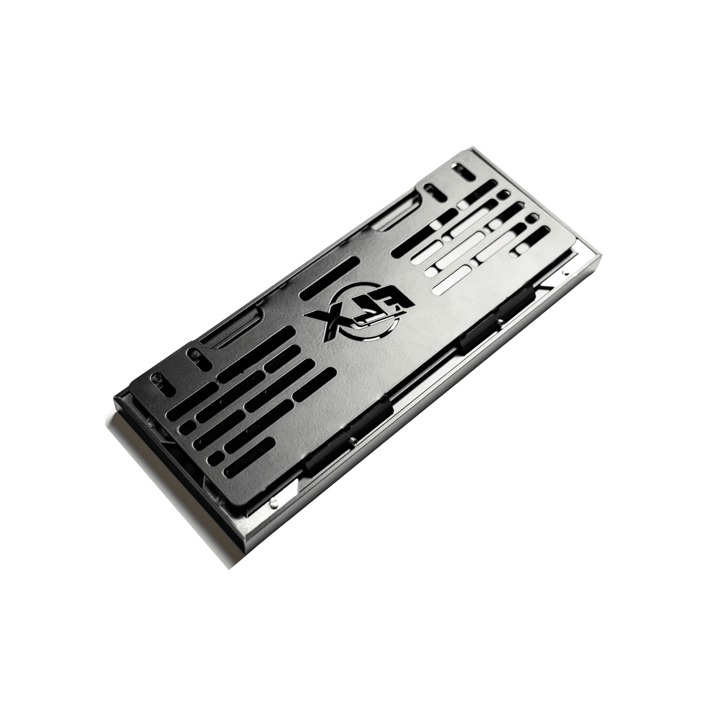 VIC 3 Character Slimline Number Plate Cover — Frame, Panels, and Hidden Mounting Bracket