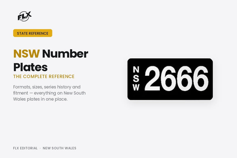 NSW number plate guide cover graphic with sample plate NSW 2666