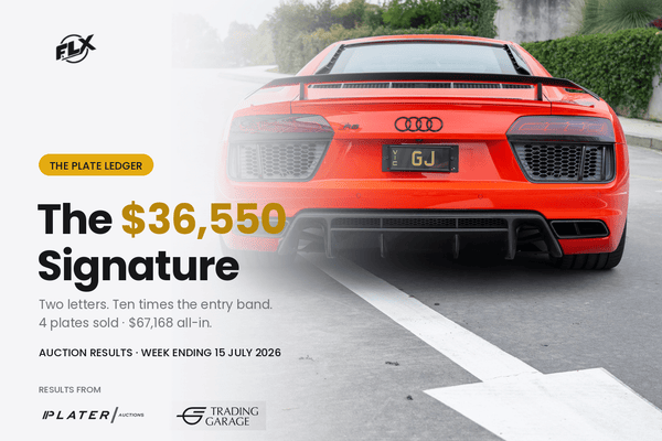 Number Plate Auction Results — Week Ending 15 July 2026 | The Plate Ledger