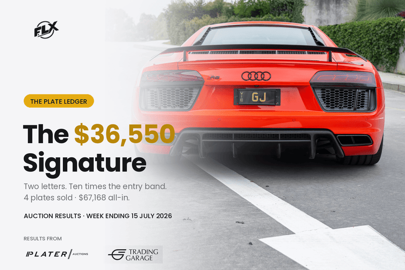 Number Plate Auction Results — Week Ending 15 July 2026 | The Plate Ledger
