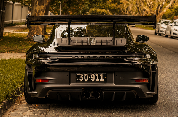 FLX CNC-lasered number plate bracket — clean heritage look for modern vehicles